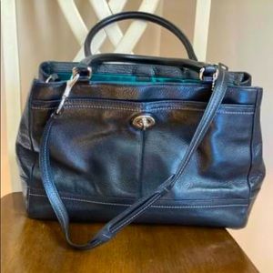 Coach black large Park Leather Carryall bag